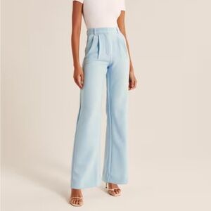 Abercrombie & Fitch Sloane High Rise Wide Leg Tailored Trouser Pants 8 LONG